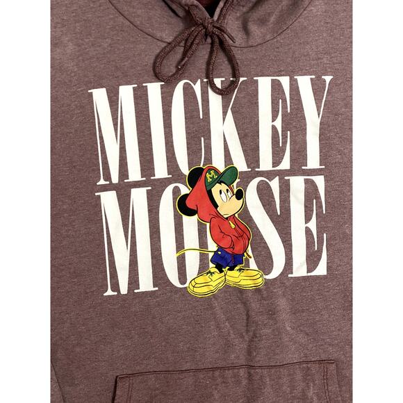 Disney Mickey Mouse Hoodie Womens XL Dusty Rose Pullover Spell Out Large Mickey - Picture 3 of 15